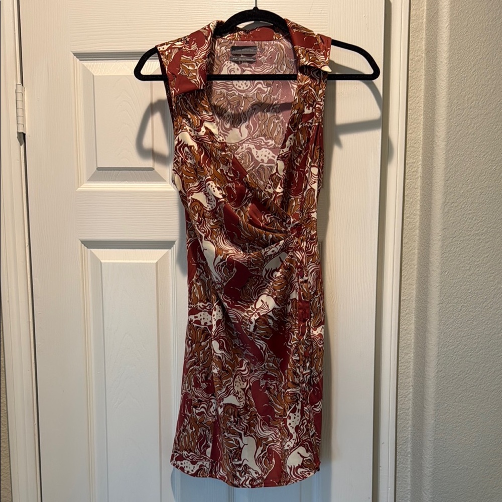 Urban Outfitters Red and Cream Wrap Dress
